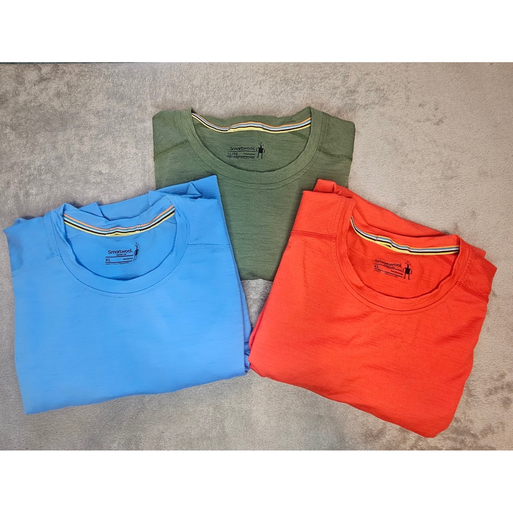 Smartwool Mens Merino 150 Base Layer T-Shirt Bundle Blue Red Green Size XL